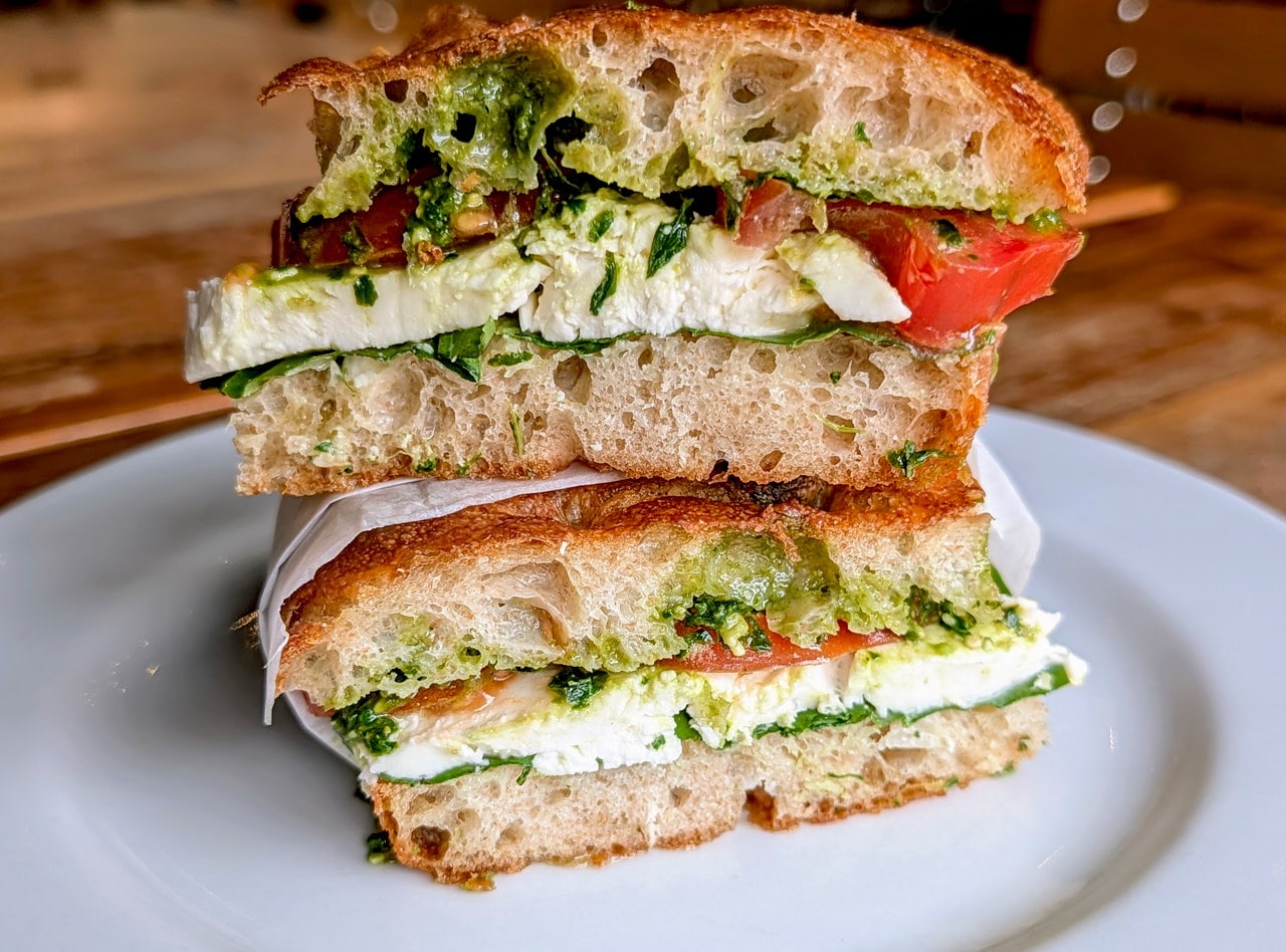 Caprese alla Genovese Fiordilatte Vegetarian Focaccia Sandwich Combo Boxed Meal by Chef Filippo Fiori - Roosevelt