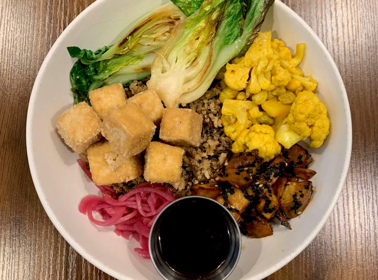 Tare Tofu Bloom Grain Bowl by Chef Carlos Beltre