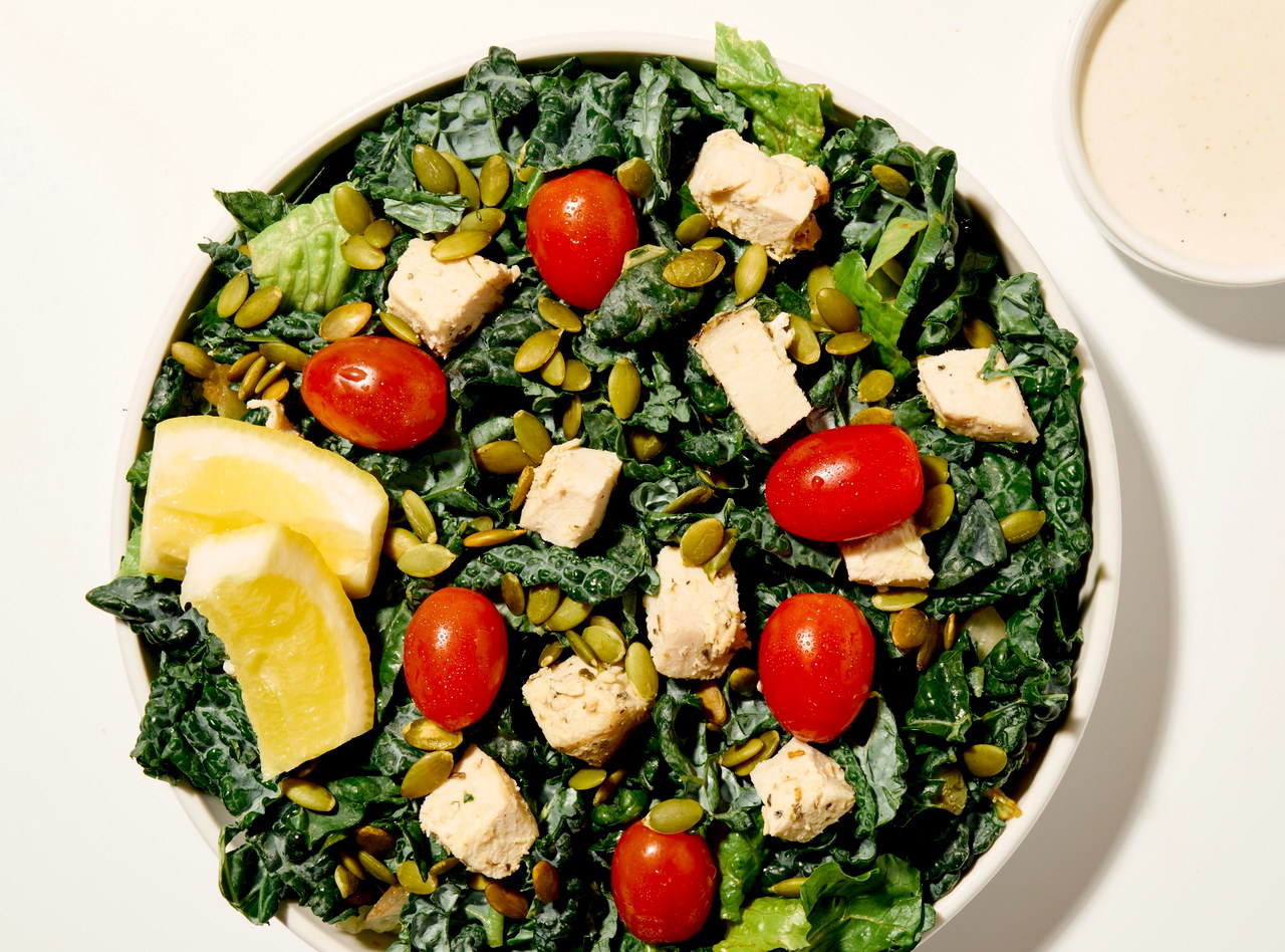 Grab 'n Go Kale Caesar Salad with Chicken by Chef Matt Hunt