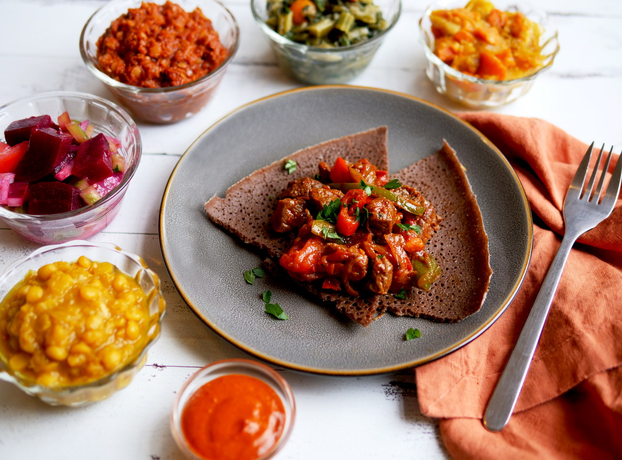 Gluten Free Ethiopian Beef Tibs Boxed Lunch by Chef Mulu Abate