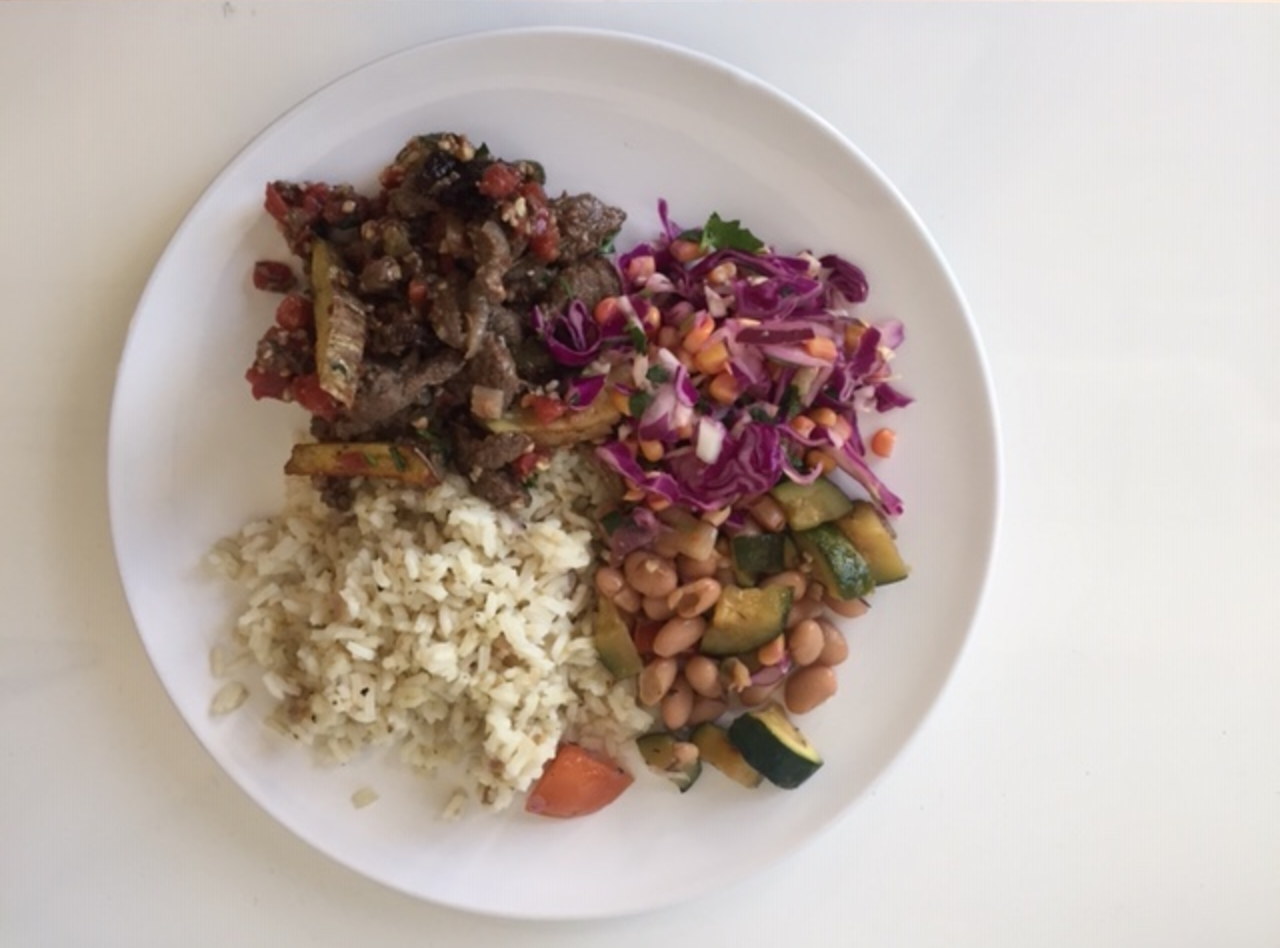 Peruvian Beef & Potatoes with Chili Rice Pilaf Boxed Lunch by Chef Jesse & Ripe Catering Team