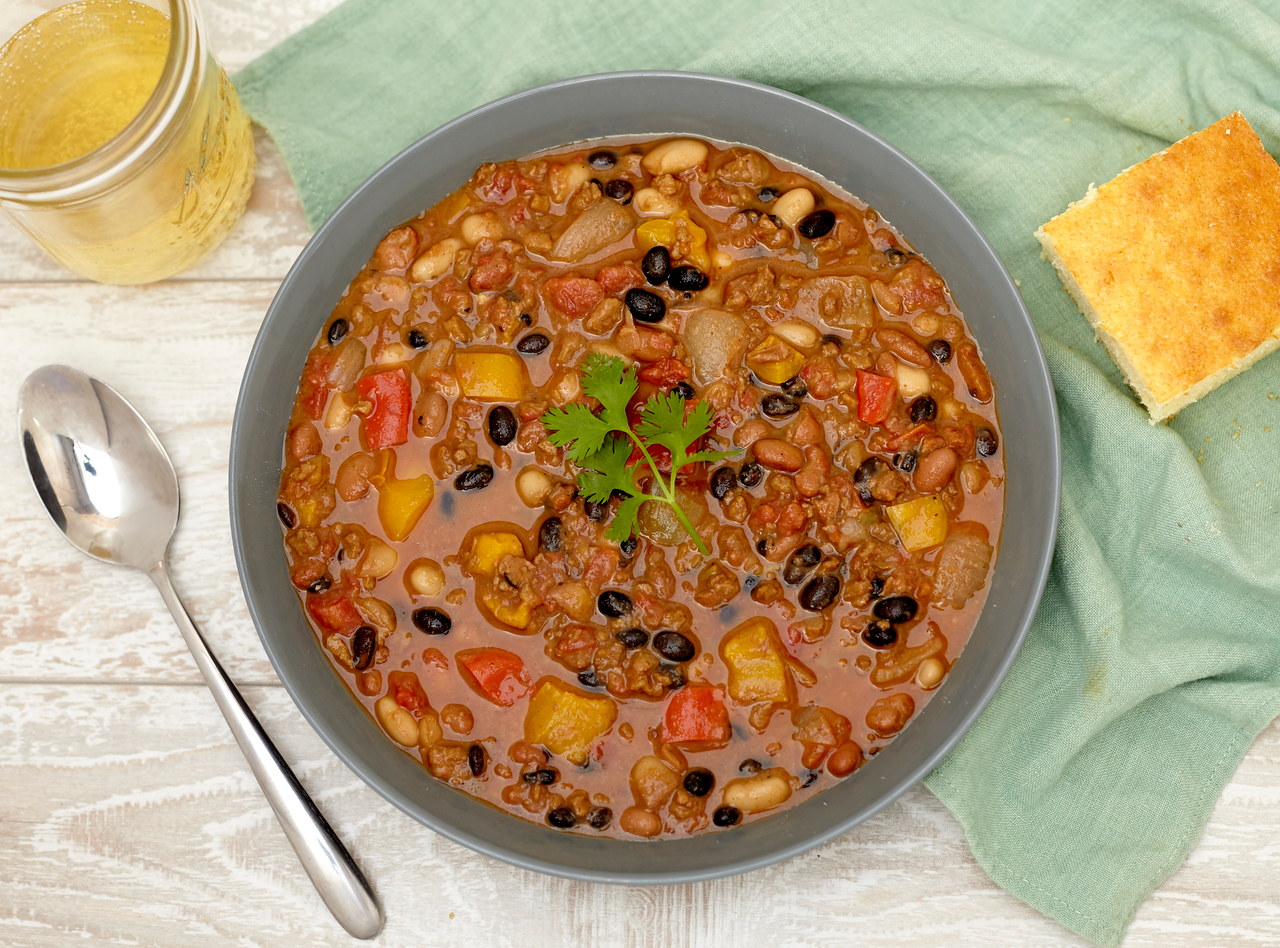 Vegetarian Chili and Cornbread by Chef Jemil Aziz Johnson