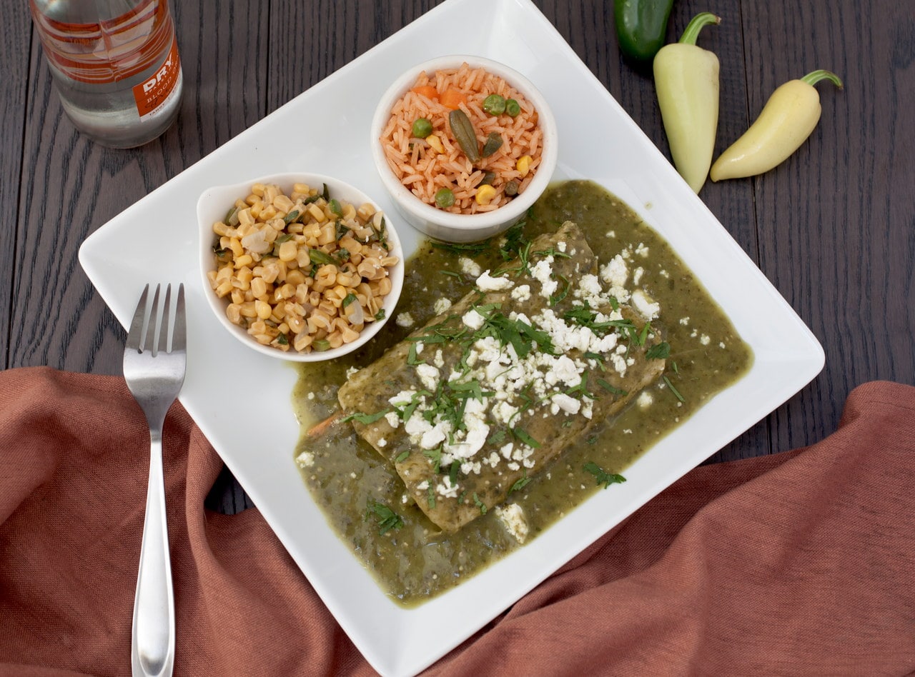 Vegan Enchiladas Verde Bar by Chef Frankie Morales - Cocina MX32