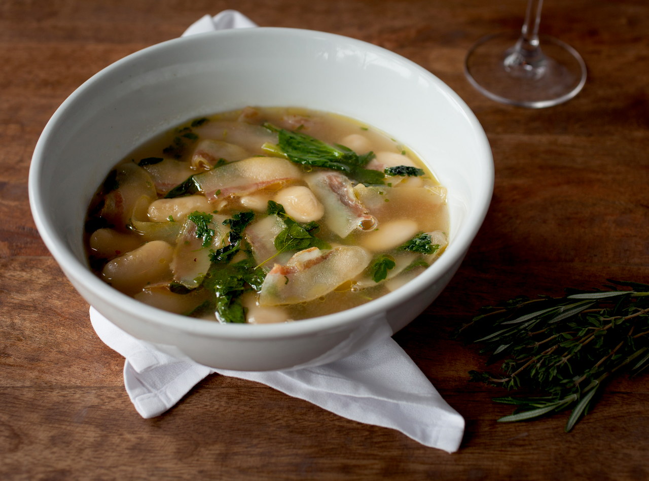 Corona Bean, Escarole and Guanciale Soup by Chef Ethan Stowell