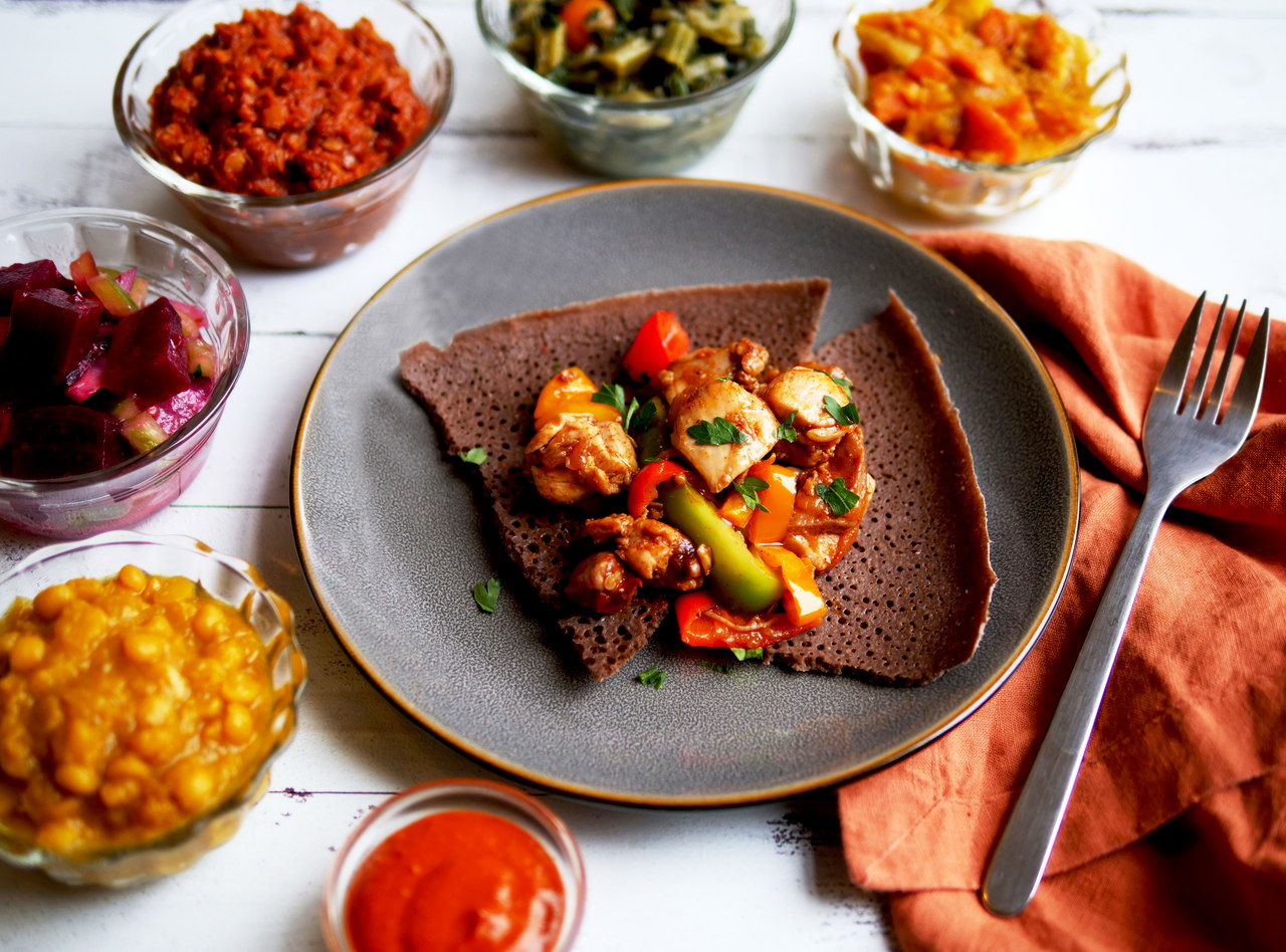 Ethiopian Chicken Tibs Boxed Lunch by Chef Mulu Abate