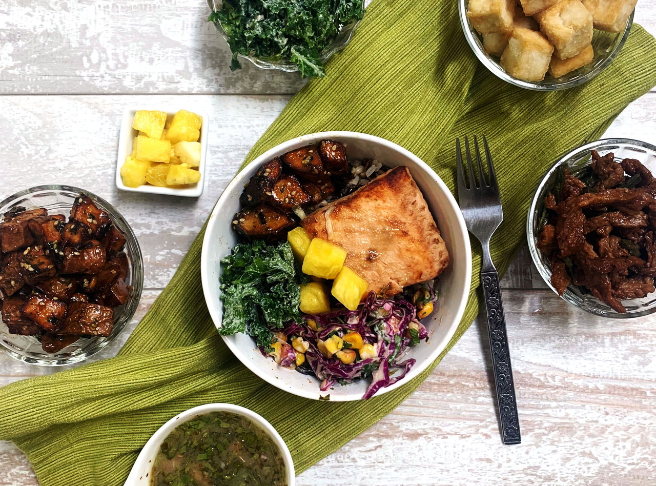 Turkey Meatball Chimichurri Bowl Boxed Lunch by Chef Carlos Beltre