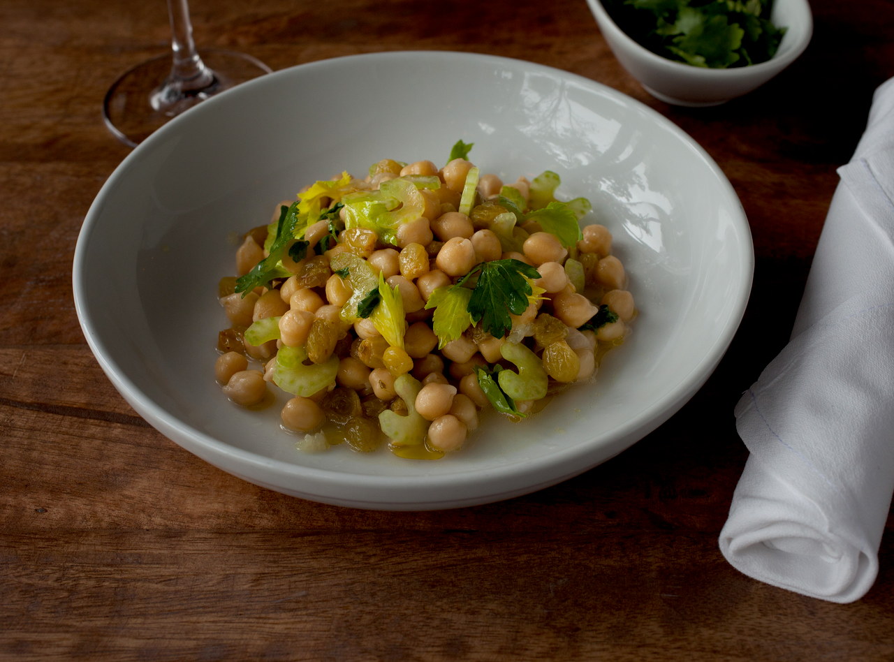Chickpea Salad with Golden Raisins and Lemon by Chef Ethan Stowell