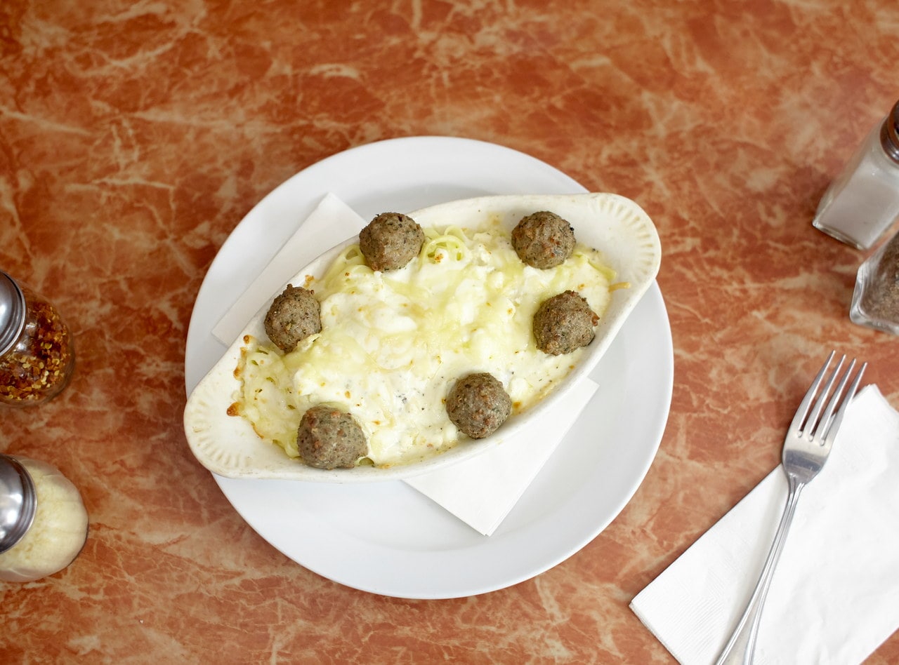 Fettuccine Formaggio with Meatballs - Banquet Size by Chef Amir Razzaghi