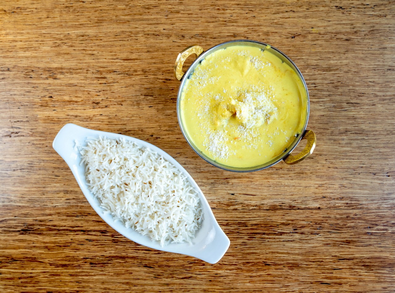 Fish Coconut Curry Plate by Chef Sukhchain Singh