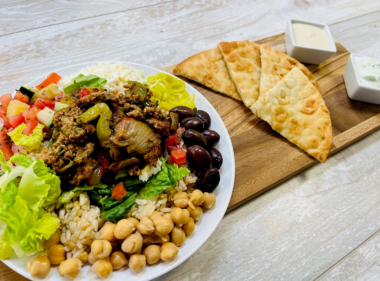 Greek Ground Lamb Bowl by Chef Mulu Abate