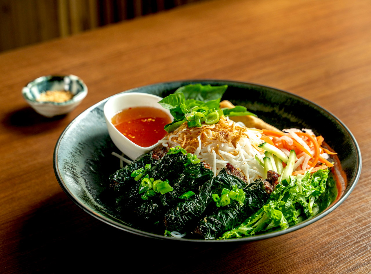 Grilled Beef in Betel Leaves (Bò Lá Lốt) Vermicelli Bowl by Chef Kevin Nguyen