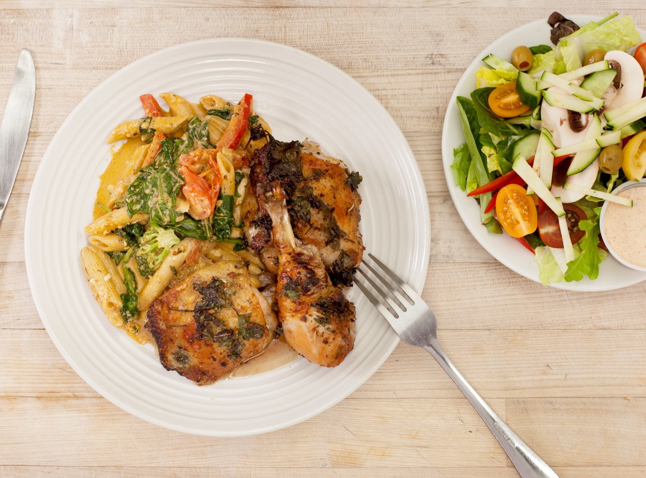 Pasta Monica with Herb Chicken Plate by Chef Jemil Aziz Johnson