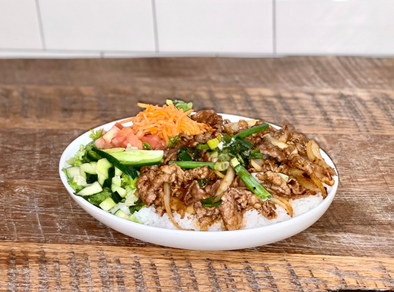 BYO Lemongrass Beef Broken Rice Bowl by Chef Paul Nguyen
