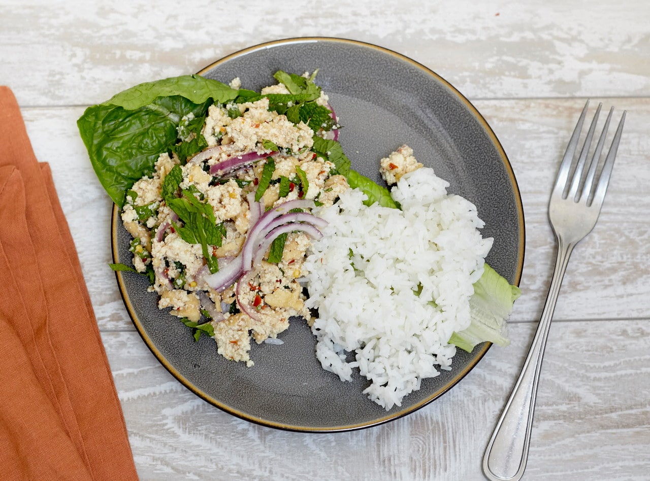 Larb Tofu Salad by Chef Tanya Jirapol